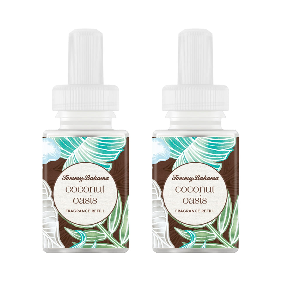 Pura Coconut Oasis refill bottle for tropical home fragrance.