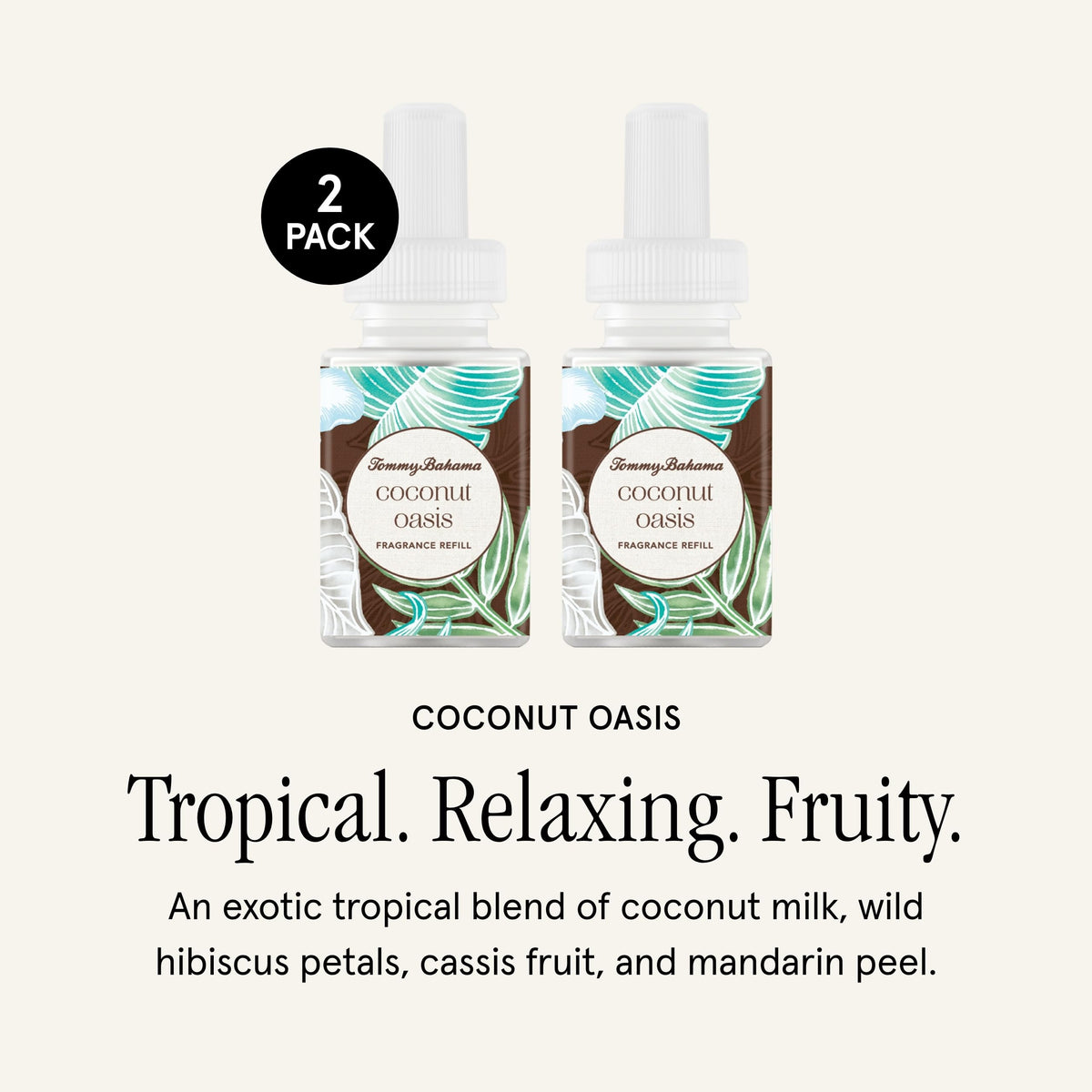 Pura Coconut Oasis refill pack front highlights easy replacement.