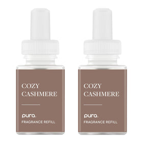 Pura Cozy Cashmere refill pack front view with long-lasting fragrance