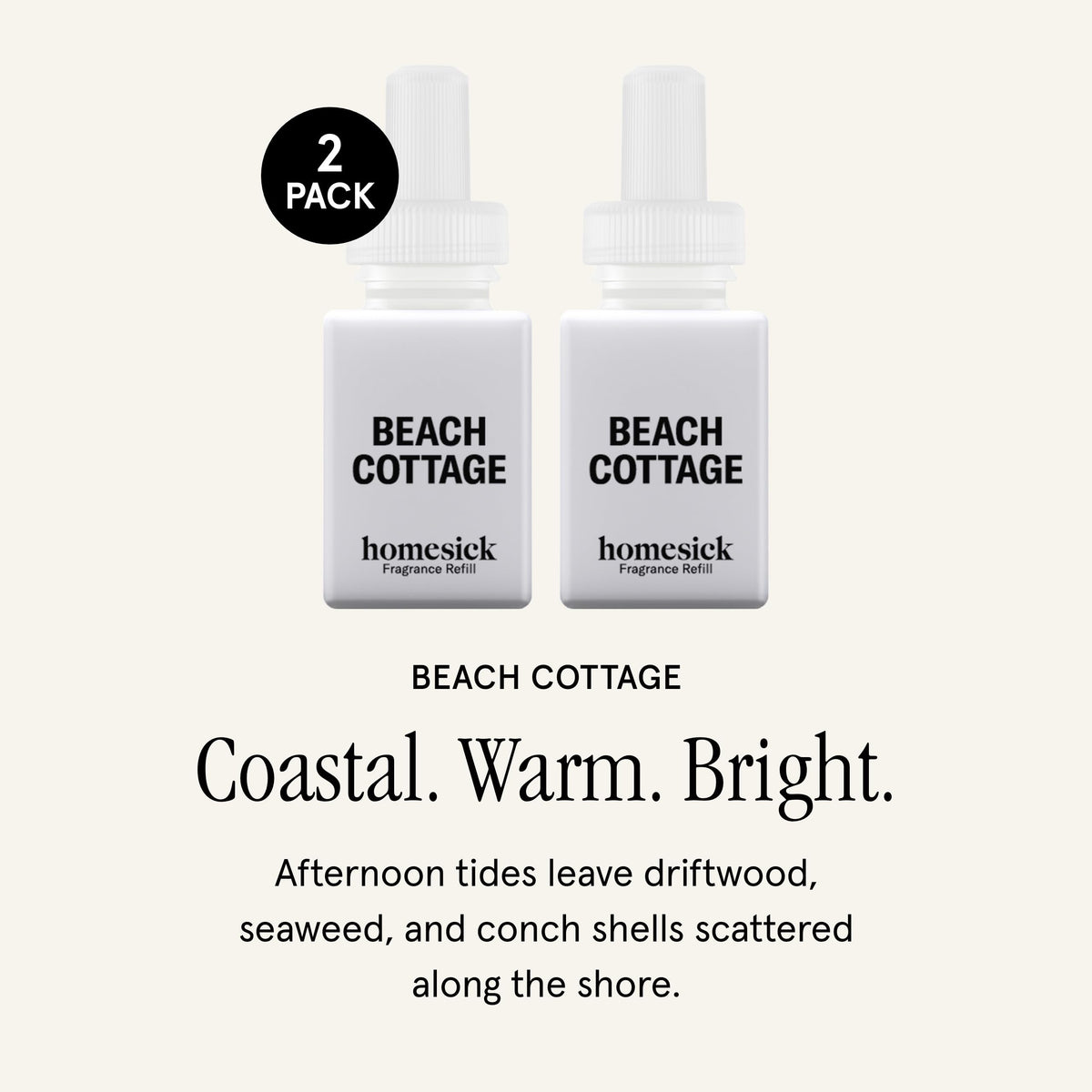 Pura Homesick Beach Cottage cap shows bergamot and sandalwood blend.