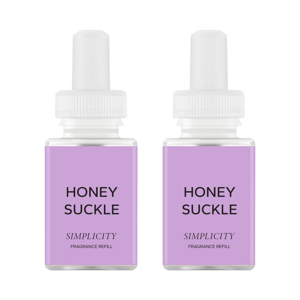 Pura Honeysuckle refill pack front view showing the two-pack packaging for fragrance renewal