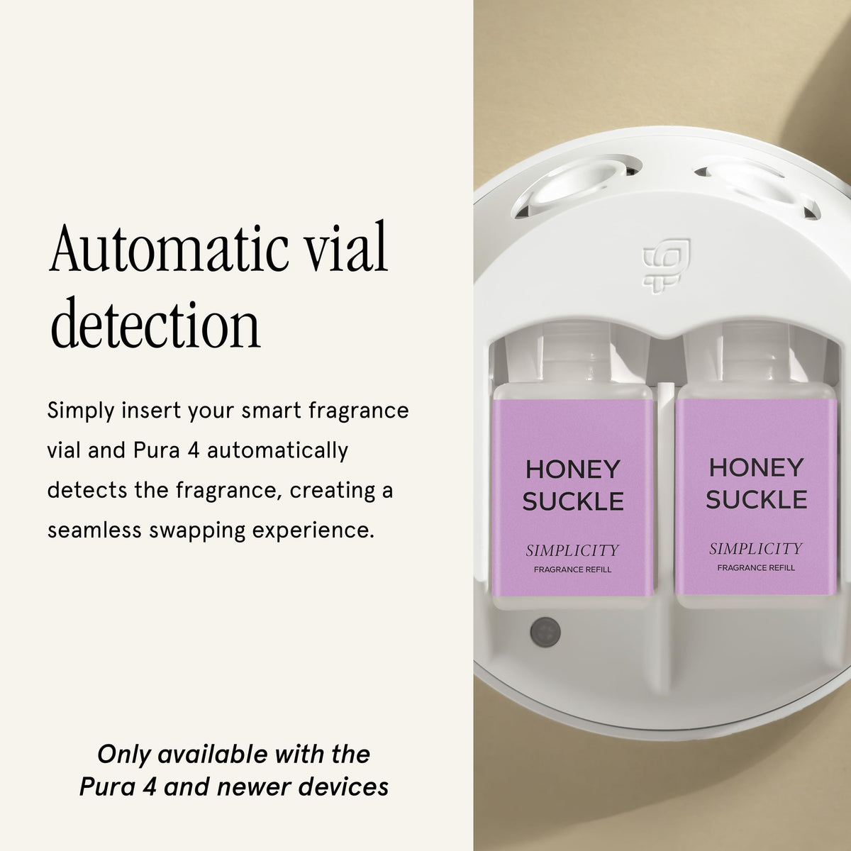 Pura Honeysuckle vanilla mandarin notes for a calming, uplifting mood