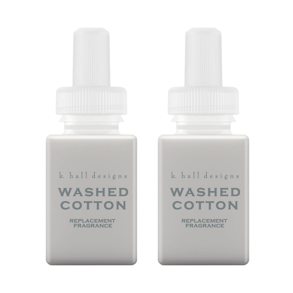 Pura x K. Hall Designs washed cotton refill bottle for long-lasting fragrance