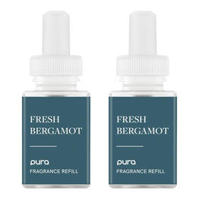 Pura Malodor Scent Refills bergamot bottle close-up for refreshing bathroom odor control