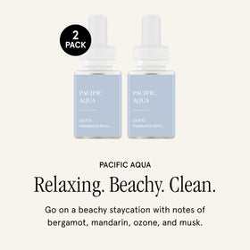 Pura Pacific Aqua refill vial insertion showing easy swap for continuous scent