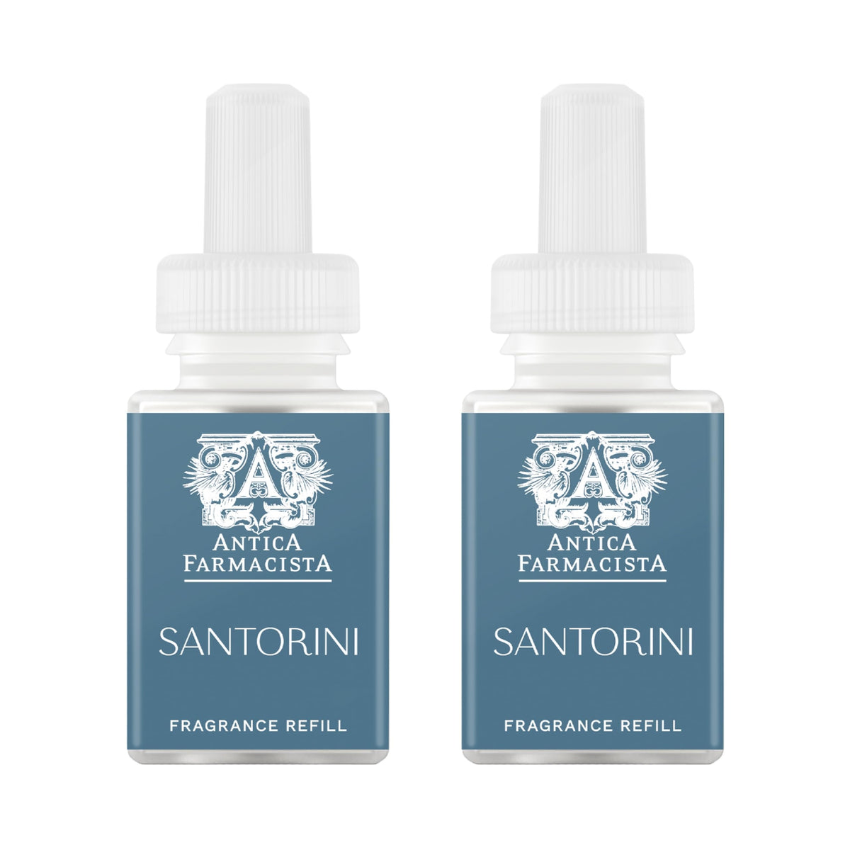 Pura Santorini refill bottle pour with bergamot and saltwater notes for a refreshing space