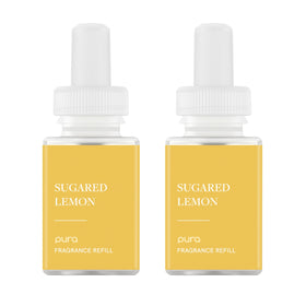 Pura Scent Refills Sugared Lemon bottle for a bright, long-lasting home aroma.