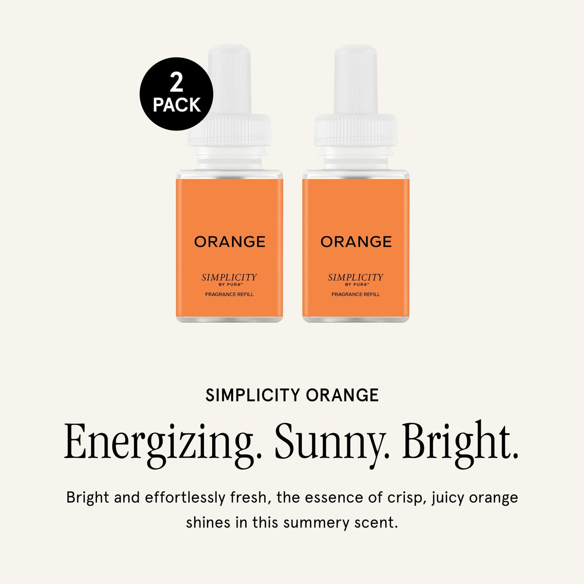 Pura Simplicity orange refill in diffuser demonstrates seamless scent swap