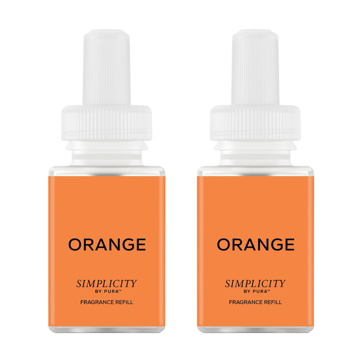 Pura Simplicity orange refill packaging for premium fragrance