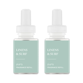 Pura Smart Home Scent Refill Linen 2-pack adds a fresh laundry-like fragrance.