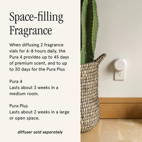 Pura Studio McGee diffuser in room projects a steady, long-lasting aroma