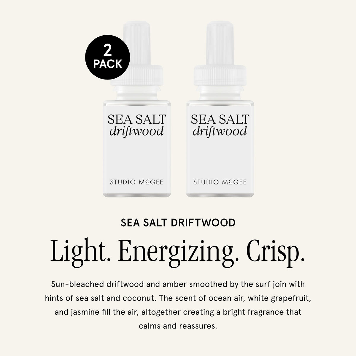 Pura Studio McGee Sea Salt Driftwood diffuser-insert enabling easy fragrance swap.