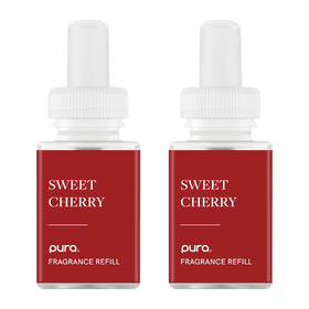 Pura Sweet Cherry refill front view showing vibrant fragrance for home use