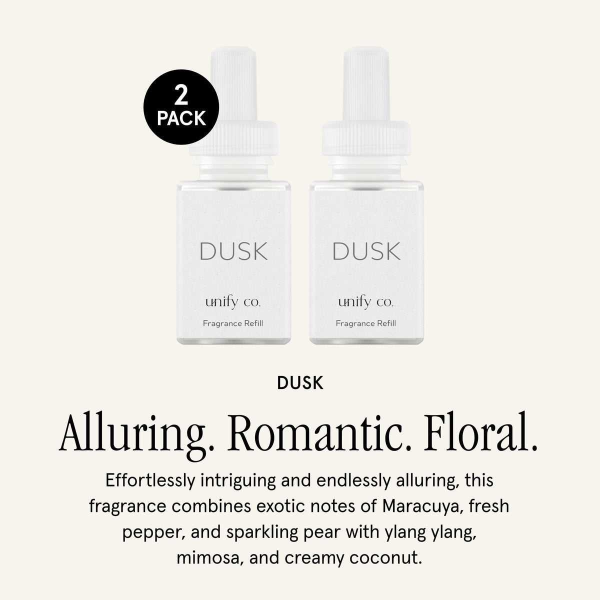 Pura Unify Dusk bottle pour demonstrates easy, mess-free fragrance refills.