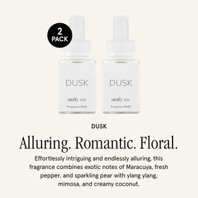 Pura Unify Dusk bottle pour demonstrates easy, mess-free fragrance refills.