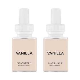 Pura vanilla diffuser refill two-pack shown for lasting luxury fragrance in your home.