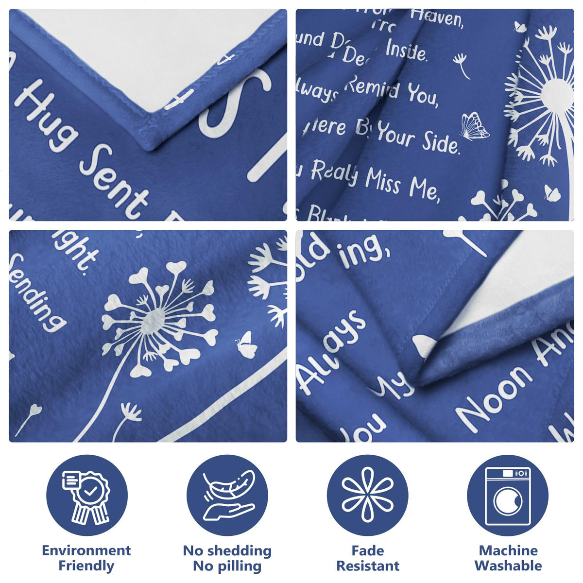 Purdicra bereavement gift blanket blue ideal for funerals or memorial services