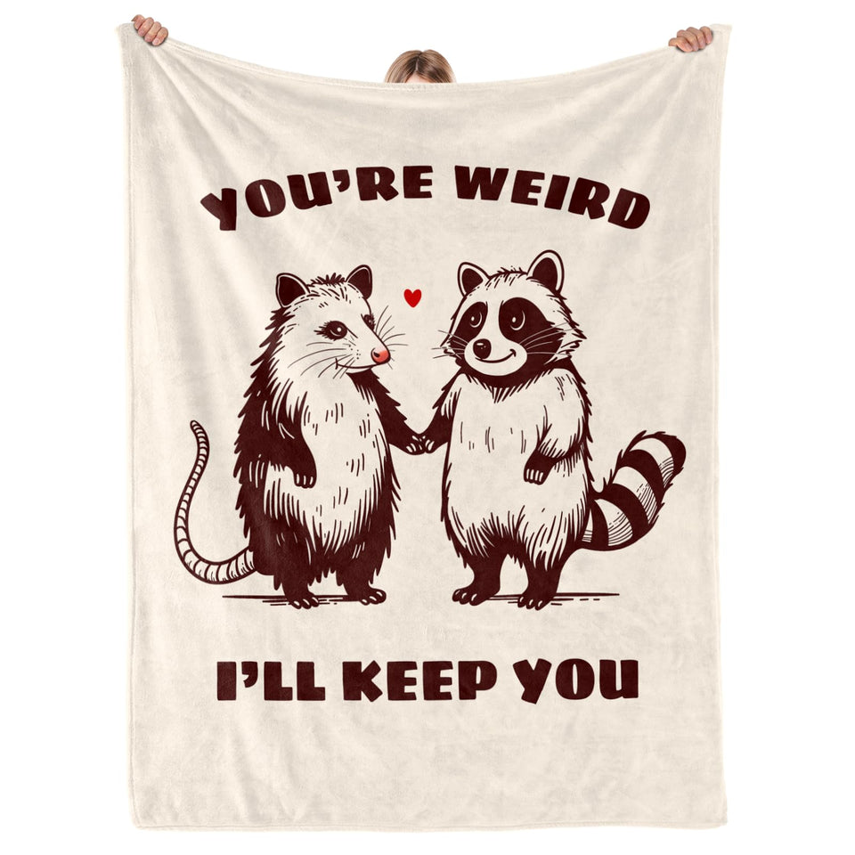 Purdicra best friend blanket with raccoon design for cozy movie nights.