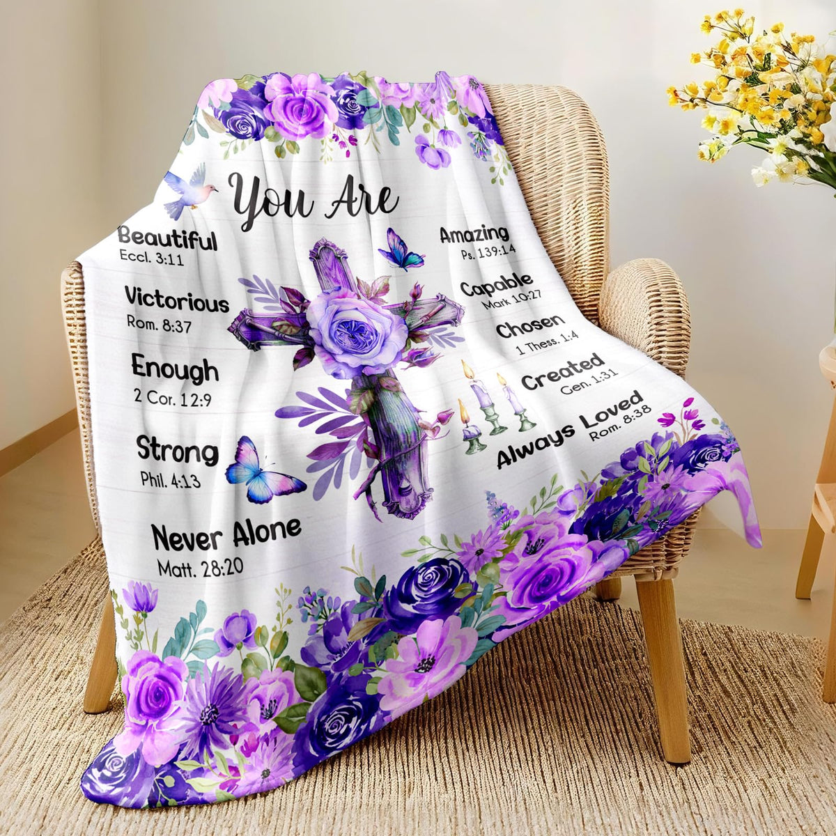 Purdicra faith blanket suitable for moms, sisters, or friends