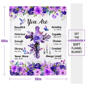 Purdicra soft violet throw with floral pattern for comfort