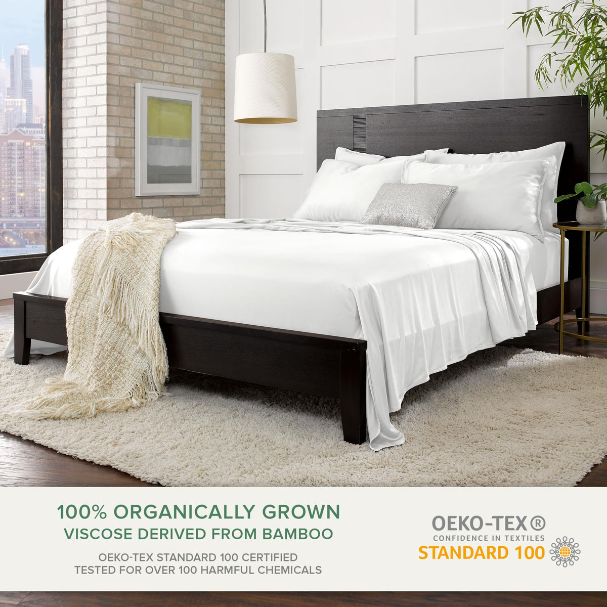 Pure Bamboo 100% organic viscose fabric highlighted for softness and eco-friendly sourcing