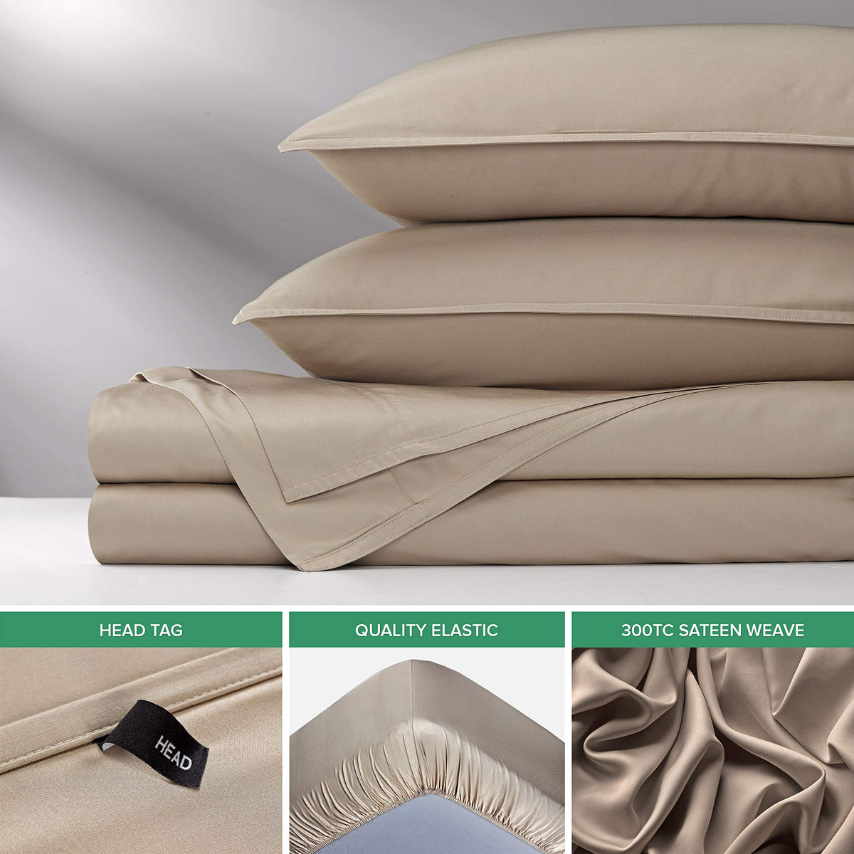 Pure Bamboo 300-thread-count sateen weave close-up showing luxurious smoothness