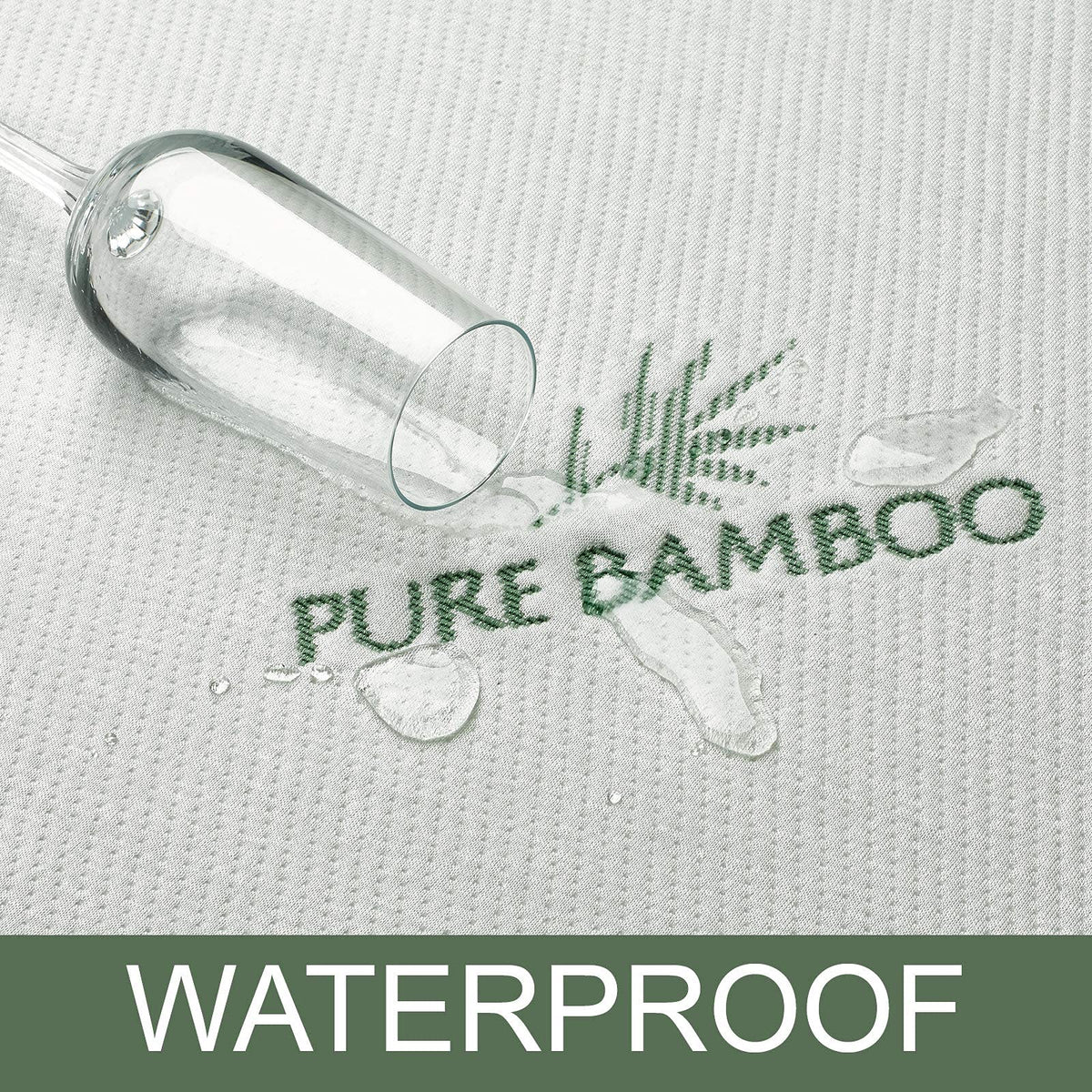 Pure Bamboo King Mattress Protector breathable jacquard fabric promotes airflow and comfort