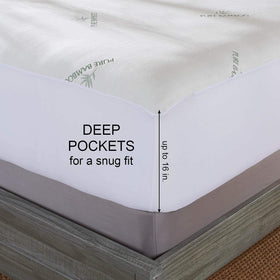 Pure Bamboo King Mattress Protector noiseless design reduces crinkling for uninterrupted sleep