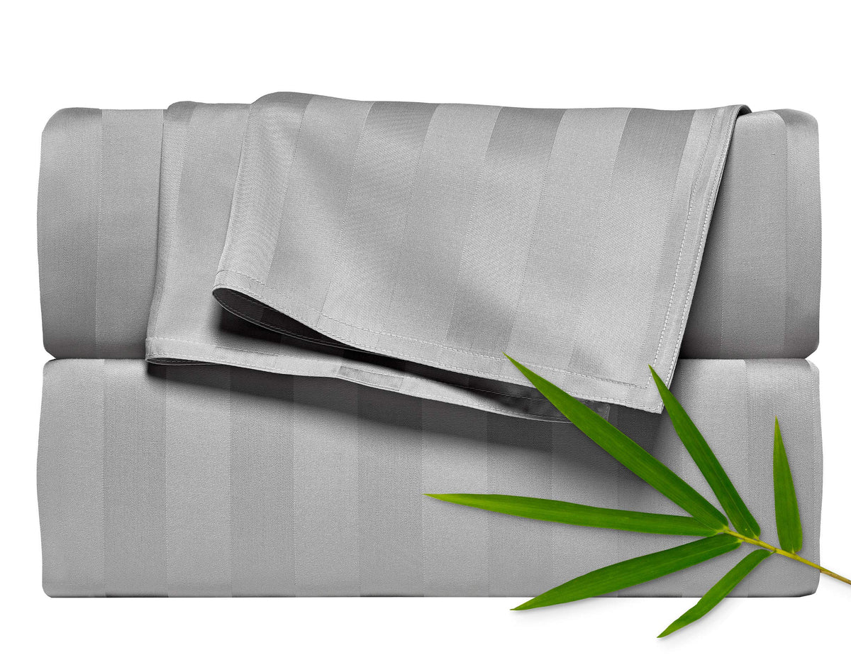 Pure Bamboo King Sheets close-up weave shows silky-soft texture for cooling sleep