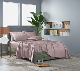 Pure Bamboo king sheets cooling-comfort fabric supports hot sleepers through the night.