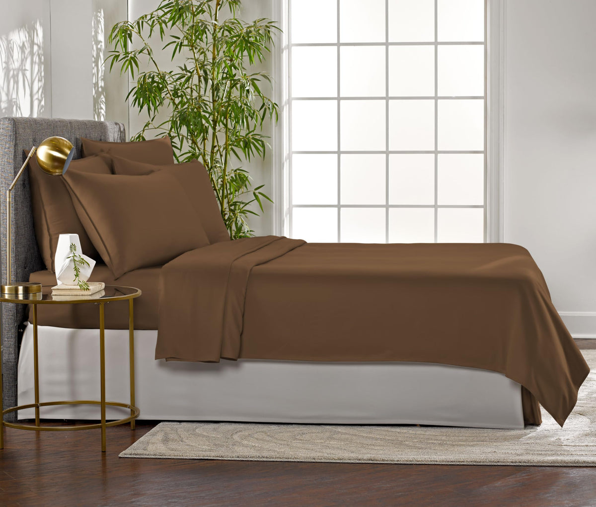 Pure Bamboo King Sheets double-stitched seams ensure long-lasting durability and refined finish.