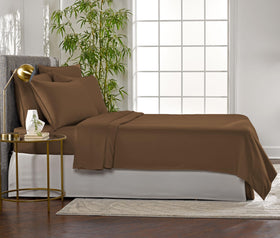 Pure Bamboo King Sheets double-stitched seams ensure long-lasting durability and refined finish.