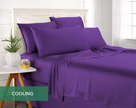 Pure Bamboo King Sheets double-stitching detail emphasizes durability.