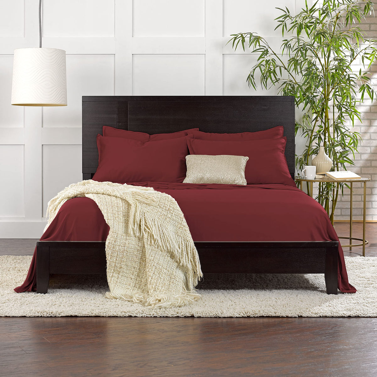 Pure Bamboo king sheets durability close-up shows double-stitched seams for longevity