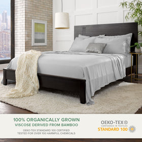 Pure Bamboo King Sheets fitted sheet with deep pockets fits up to 16 inches.