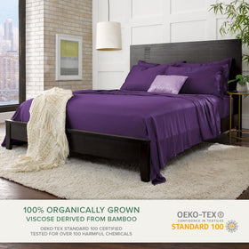 Pure Bamboo King Sheets fitted sheet with deep pockets for secure fit.