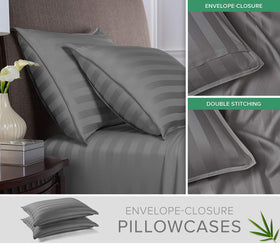 Pure Bamboo King Sheets flat sheet and pillowcases with overlapping closure
