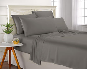 Pure Bamboo king sheets graphite close-up fabric texture and weave