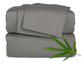 Pure Bamboo King sheets graphite flat sheet with silky, cooling fabric