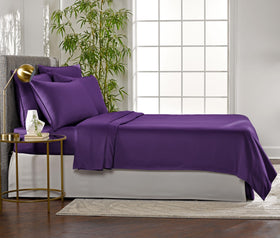 Pure Bamboo King Sheets pillowcase detail highlights neatly finished edging.