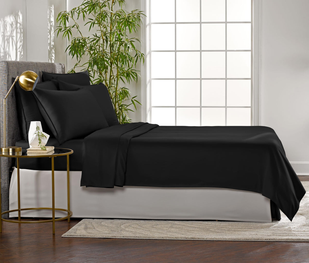 Pure Bamboo King Sheets envelope pillowcases with overlapping closure, durable design.