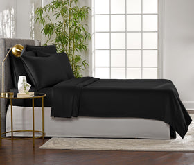 Pure Bamboo King Sheets envelope pillowcases with overlapping closure, durable design.