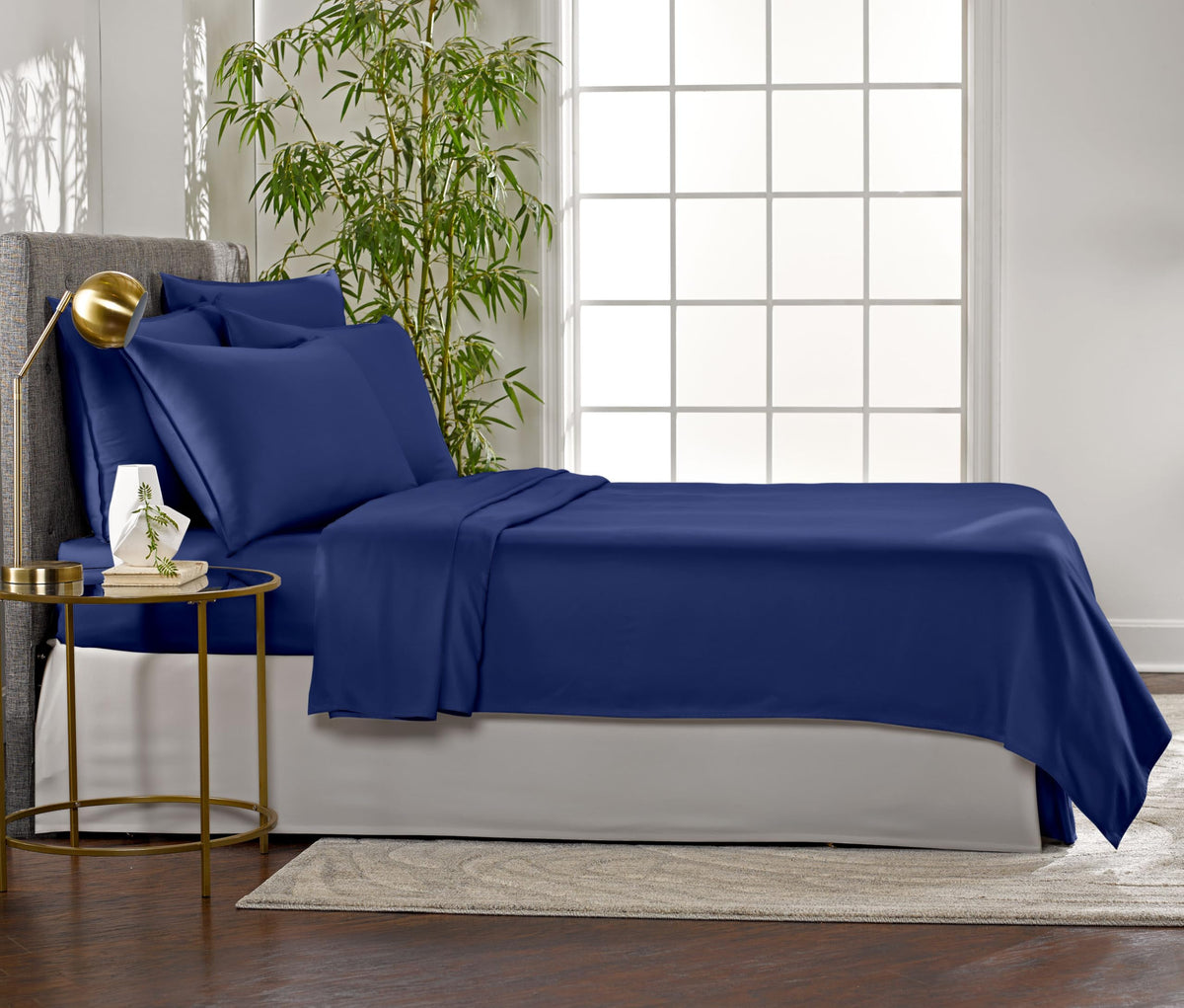 Pure Bamboo King Sheets pillowcases reveal envelope closure for snug alignment