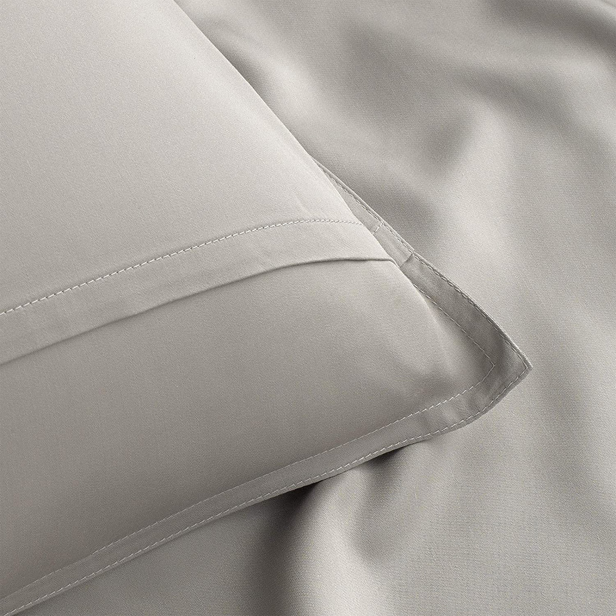 Pure Bamboo King Sheets striped design adds subtle luxury to bedroom.