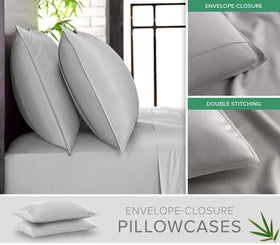 Pure Bamboo Queen Sheets four-piece set coverage for full bed needs.