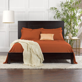 Pure Bamboo queen sheets 4-piece set includes fitted sheet and pillowcases.