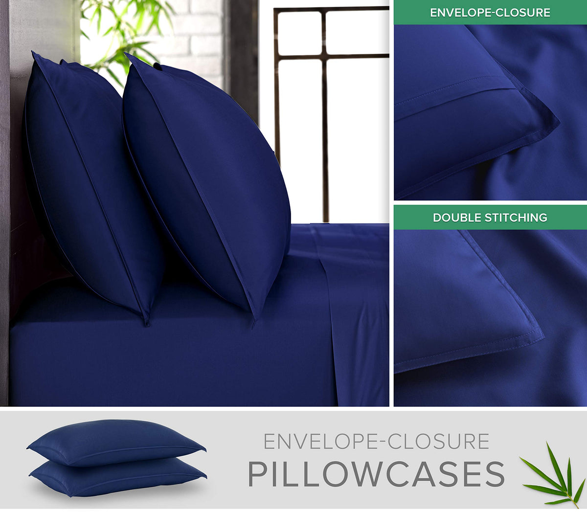 Pure Bamboo Queen Sheets closeup texture highlights sateen weave and softness.