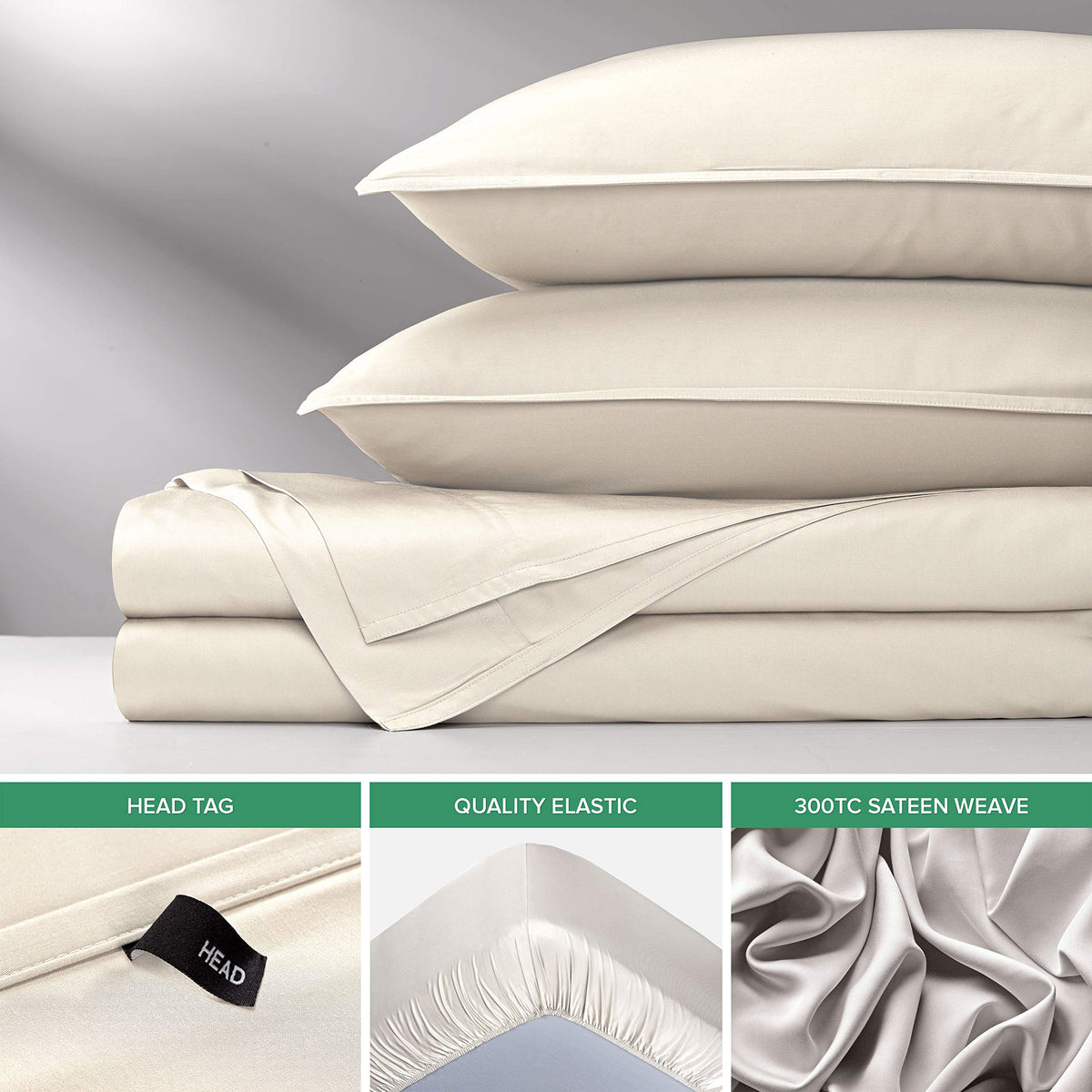 Pure Bamboo queen sheets cooling softness close-up conveys thermo regulating comfort