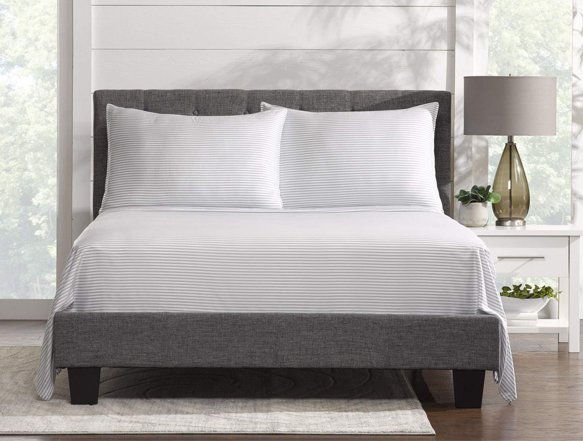 Pure Bamboo Queen Sheets pillowcases close-up highlighting durable seams.