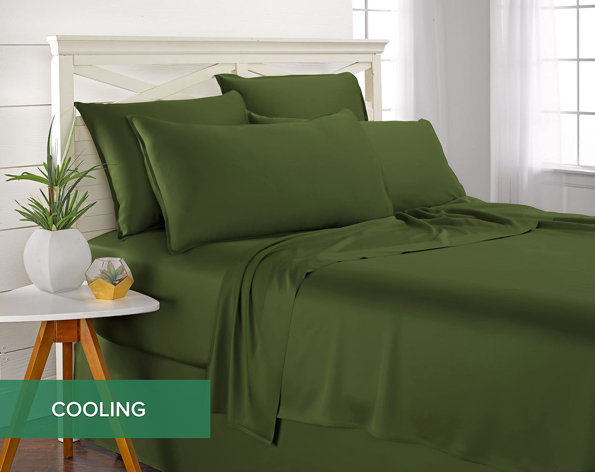 Pure Bamboo Queen Sheets double-stitched seams ensure durability through frequent washes.